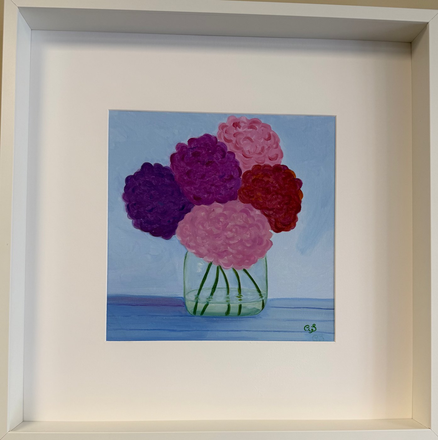 Hydrangeas in Glass · Blue